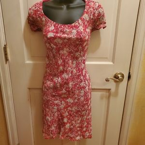 Jones of New York Rayon Dress Red Floral Large